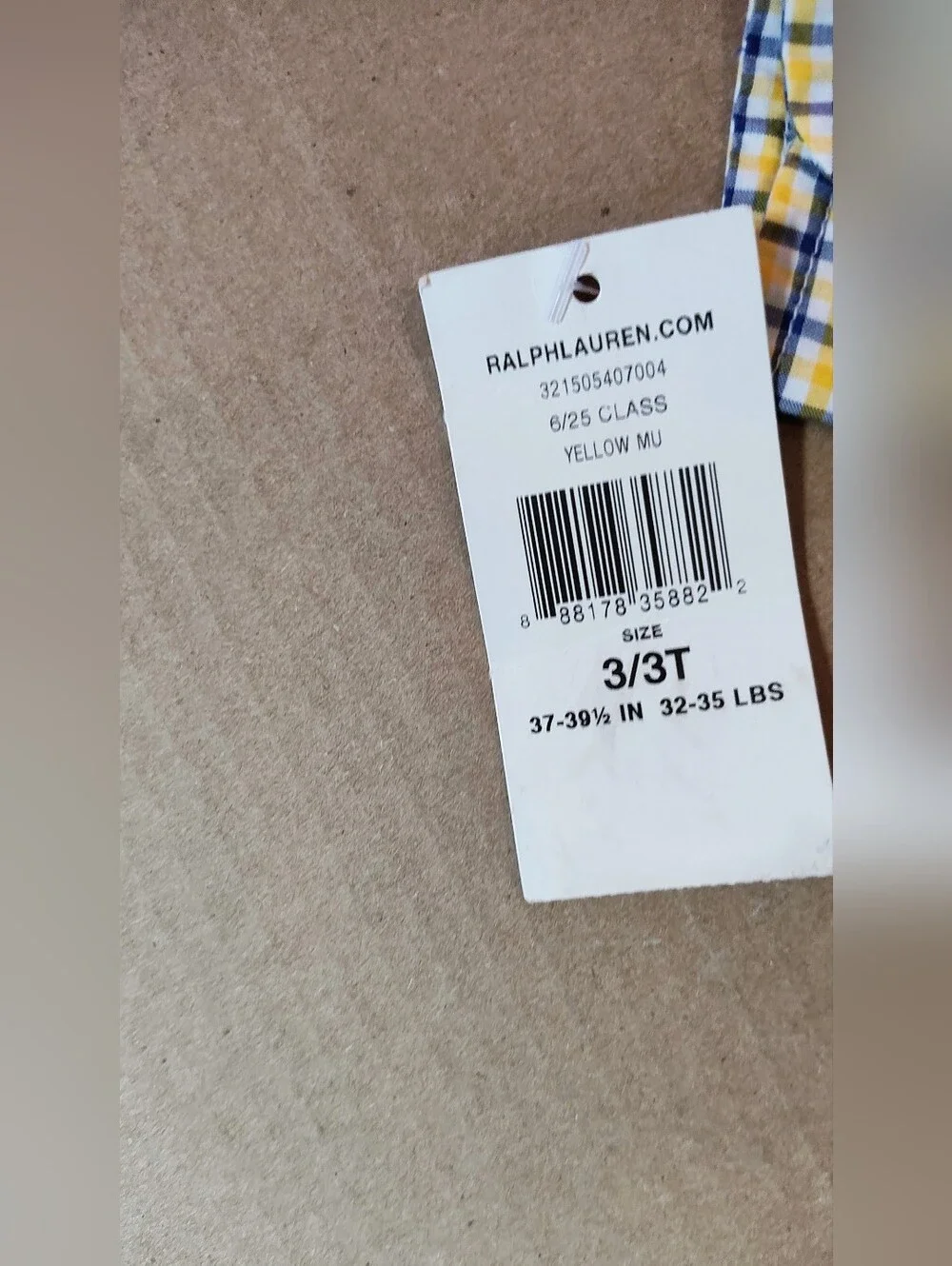 Ralph Lauren White Shirt with Blue Check Plaid